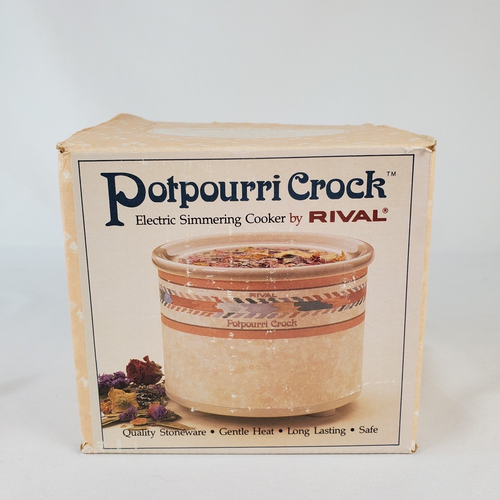 NEW Vintage Rival Potpourri Mini Crock Pot W/ Simmer Thru Bags Variety Pack